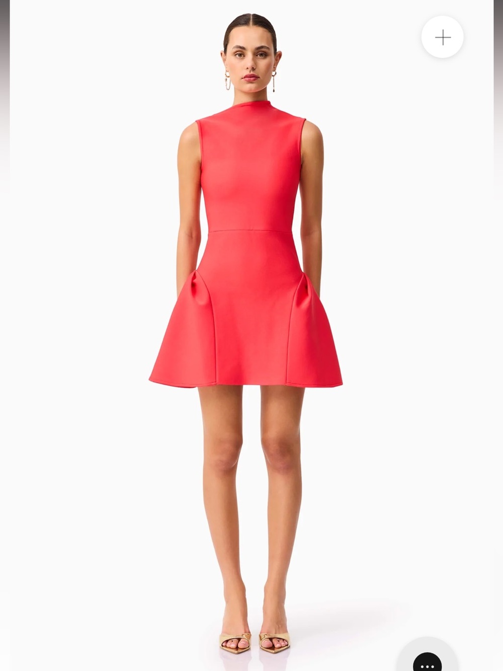 elliatt jesselle red high neck fit & flare knit mini dress size medium NEW